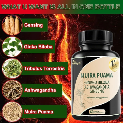 Muira Puama, Ginseng, Ashwagandha, Ginkgo & Tribulus Complex